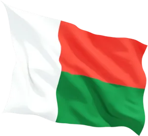 Madagascar National Flag Waving PNG image