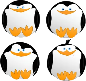 Madagascar Penguins Expressions PNG image