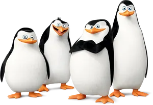Madagascar Penguins Group Pose PNG image