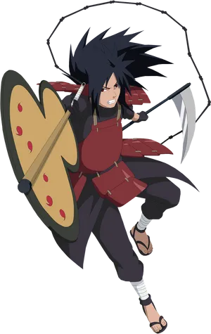 Madara Uchiha Readyfor Battle PNG image