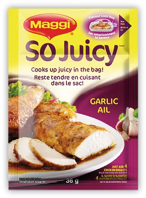 Maggi So Juicy Garlic Chicken Packaging PNG image