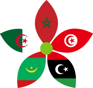 Maghreb Flags Flower Art