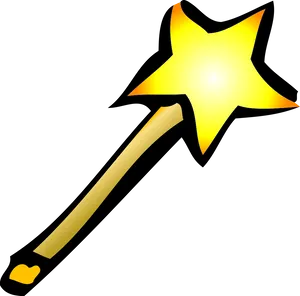 Magic Star Wand Vector PNG