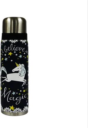 Magic Unicorn Themed Thermal Bottle PNG image