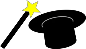 Magic Wandand Hat Illustration PNG