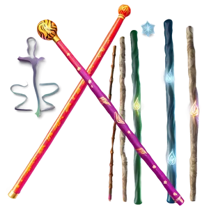 Magic Wands Sticks PNG 44