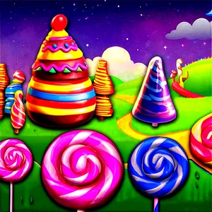 Magical Candy Land Wallpaper PNG Quo