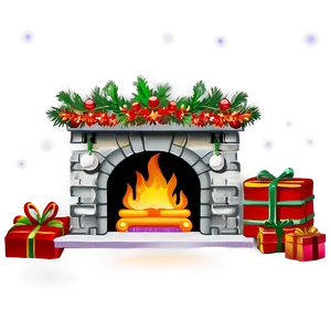 Magical Christmas Fireplace Setting Png 06262024 PNG image