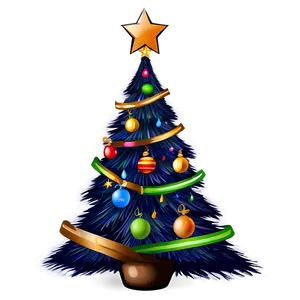 Magical Christmas Tree Drawing PNG Wbf PNG