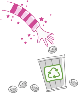 Magical Cleanup Recycling Bin PNG image