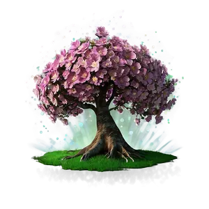 Magical Flower Tree Scene PNG Xjh