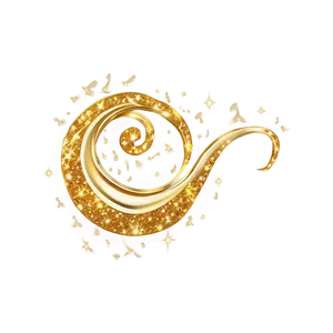 Magical Gold Glitter Swirls Png 21 PNG image