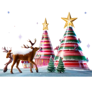 Magical North Pole Scene PNG 52