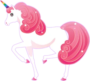 Magical Pink Unicorn PNG image