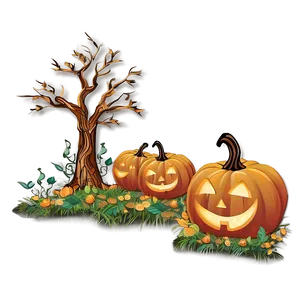 Magical Pumpkin Patch Evening PNG 49
