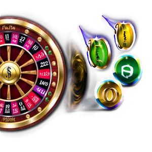 Magical Roulette Wheeland Chips PNG