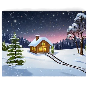 Magical Snowfall Night PNG 06252024
