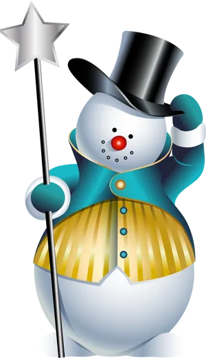 Magical Snowman Clipart PNG image