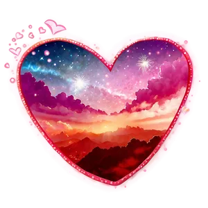 Magical Valentine's Day Night Sky PNG Aom PNG