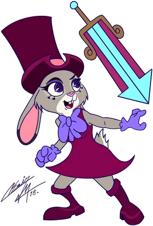 Magician Judy Hopps Cartoon PNG image