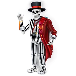 Magician Skeleton Cartoon PNG 06262024