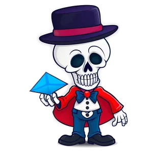 Magician Skeleton Cartoon PNG Jyi