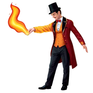 Magician With Fire Trick Png 06262024 PNG image