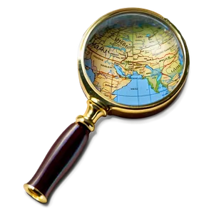 Magnifying Glass And Map PNG Top