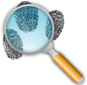 Magnifying Glass Fingerprint Analysis PNG image