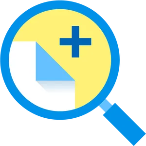 Magnifying Glass Plus Sign Icon PNG image