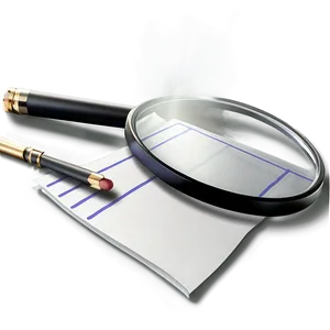 Magnifying Glassand Notepad PNG image