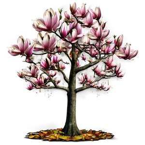 Magnolia Tree In Autumn PNG 06212024