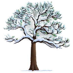Magnolia Tree In Snow PNG 06212024