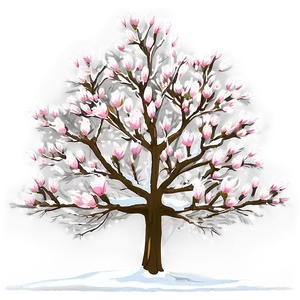 Magnolia Tree In Snow PNG Sfm89