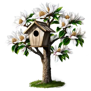 Magnolia Tree With Birdhouse PNG Fnv28 PNG