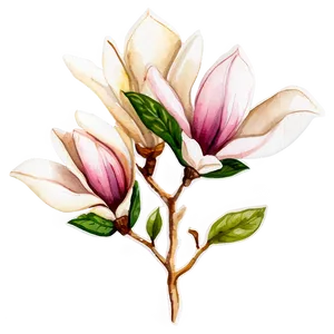 Magnolia Watercolor Charm PNG Kpw