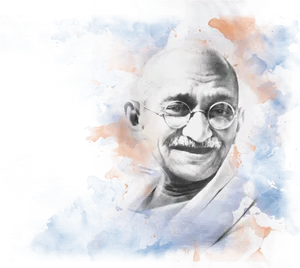 Mahatma Gandhi Abstract Art PNG image