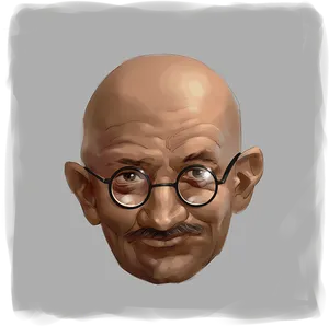Mahatma Gandhi Caricature Artwork PNG image