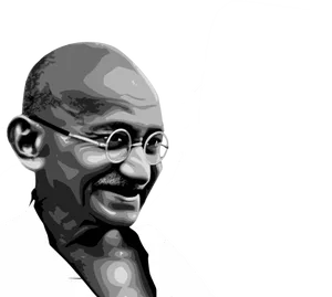 Mahatma Gandhi Iconic Portrait PNG image