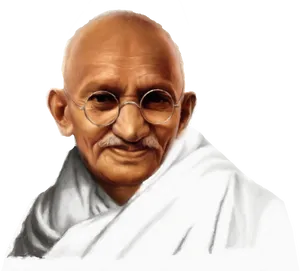 Mahatma Gandhi Portrait Illustration PNG image