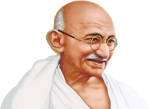 Mahatma Gandhi Portrait Illustration PNG image