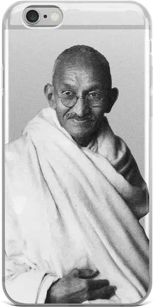 Mahatma Gandhi Portrait Phone Case PNG image