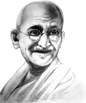 Mahatma Gandhi Portrait Sketch PNG image