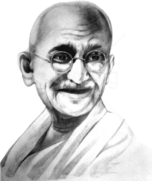 Mahatma Gandhi Portrait Sketch PNG image