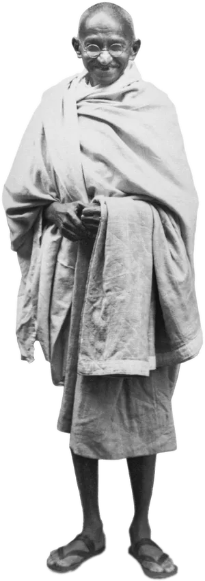 Mahatma Gandhi Standing Smile PNG image