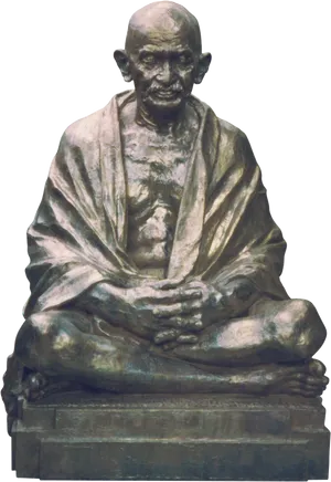 Mahatma Gandhi Statue Serene Pose PNG image