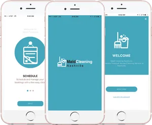Maid Cleaning App Screenshots PNG image
