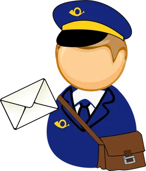 Mail Carrier Cartoon Character PNG image