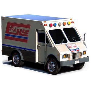 Mail Truck In Action Scene PNG 06282024