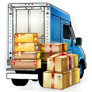 Mail Truck Unloading Packages PNG Jxc73 PNG